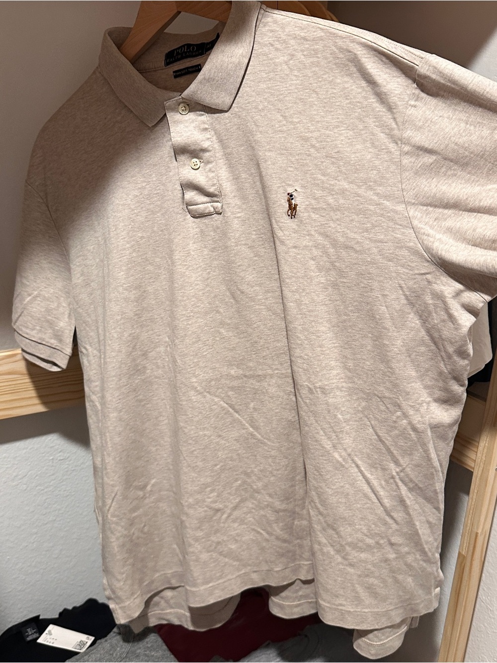 Pima Polo by Ralph Lauren Classic Fit Beige Polo Shirt
